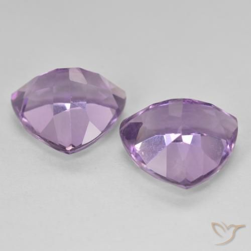 Gemme di Ametista Viola chiaro-medio naturale da 5.76 ct, Taglio trillion, VS