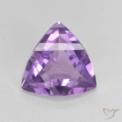 Ametista Viola medio naturale da 2.95 ct, Taglio trillion, VS