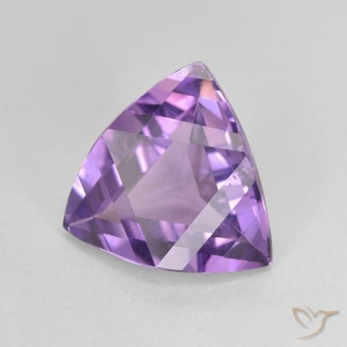 Ametista Viola medio naturale da 2.95 ct, Taglio trillion, VS
