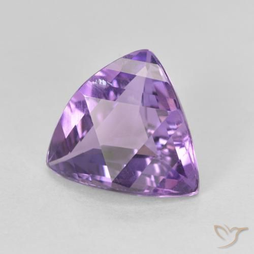 Ametista Viola medio naturale da 3.05 ct, Taglio trillion, VVS-VS