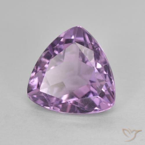 Ametista Viola tendente al rosa naturale da 3.18 ct, Taglio trillion, VVS