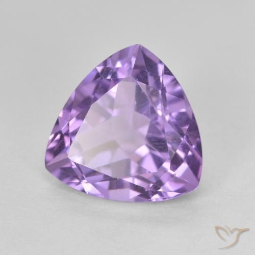 Ametista Viola medio naturale da 3.24 ct, Taglio trillion, VVS-VS
