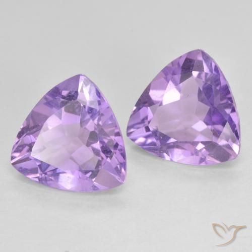 Gemme di Ametista Viola medio naturale da 5.59 ct, Taglio trillion, VVS-VS