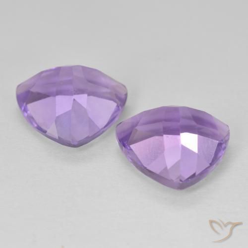 Gemme di Ametista Viola medio naturale da 5.59 ct, Taglio trillion, VVS-VS