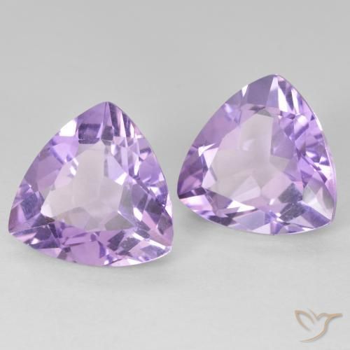 Gemme di Ametista Viola tendente al rosa naturale da 5.67 ct, Taglio trillion, VVS-VS