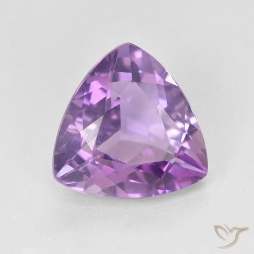 Ametista Viola rosa medio naturale da 3.03 ct, Taglio trillion, VVS-VS
