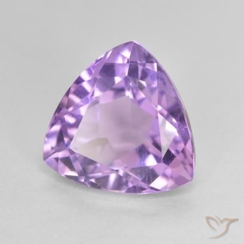 Ametista Viola tendente al rosa naturale da 3.21 ct, Taglio trillion, VVS-VS