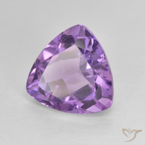 Ametista violaceo naturale da 3.19 ct, Taglio trillion, VVS-VS