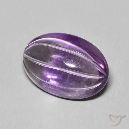 Ametista violaceo naturale da 6.26 ct, Ovale, Trasparente
