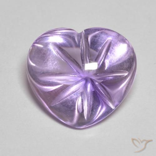Ametista Viola tendente al rosa naturale da 6.37 ct, Cuore, Trasparente