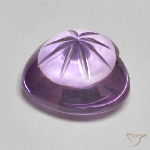 Ametista Viola tendente al rosa naturale da 6.37 ct, Cuore, Trasparente