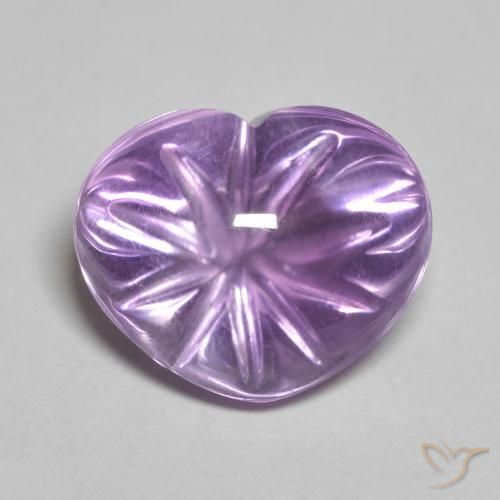 Ametista Viola tendente al rosa naturale da 6.76 ct, Cuore, Trasparente