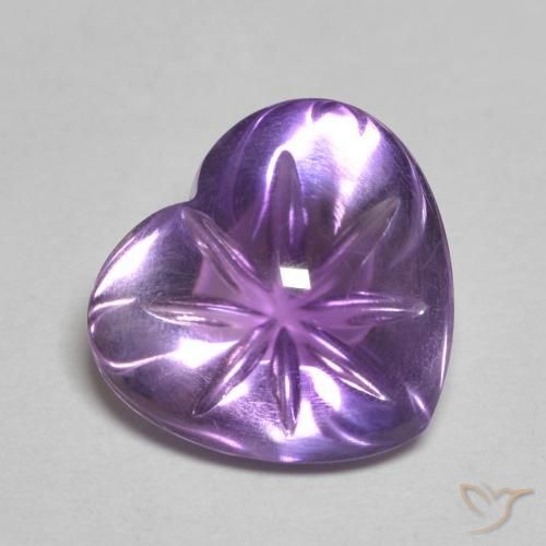 3.70ct Naturale Viola medio Ametista, Cuore, Trasparente