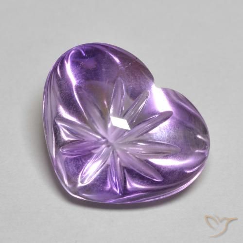 5.94ct Naturale Viola medio Ametista, Cuore, Trasparente