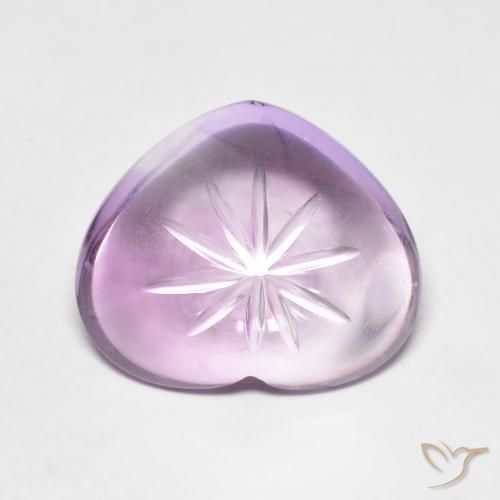 6.53ct Naturale Iris Violetta Ametista, Cuore, Trasparente