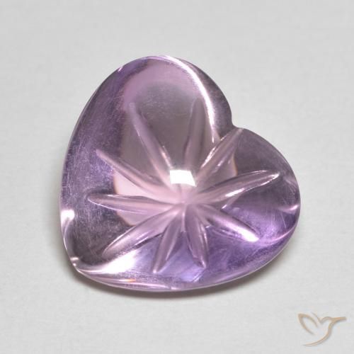 5.85ct Naturale Viola tendente al rosa Ametista, Cuore, Trasparente