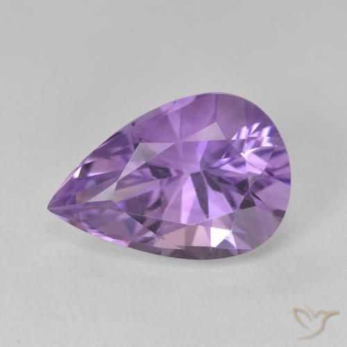 4.86ct Naturale Medium Light Purplish-Violet Ametista, Forma a pera, VVS