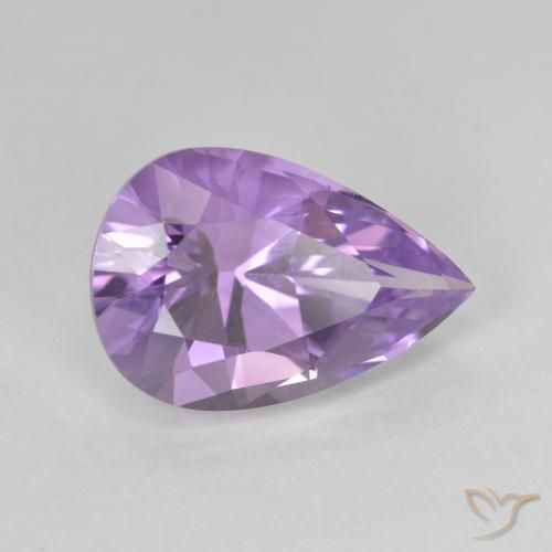 Ametista Medium Light Purplish-Violet naturale da 4.86 ct, Forma a pera, VVS