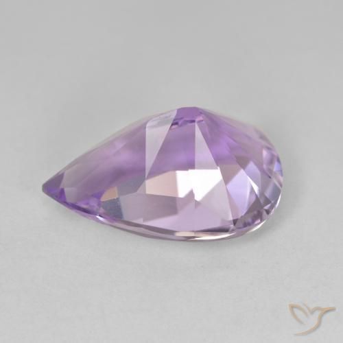 Ametista Medium Light Purplish-Violet naturale da 4.86 ct, Forma a pera, VVS