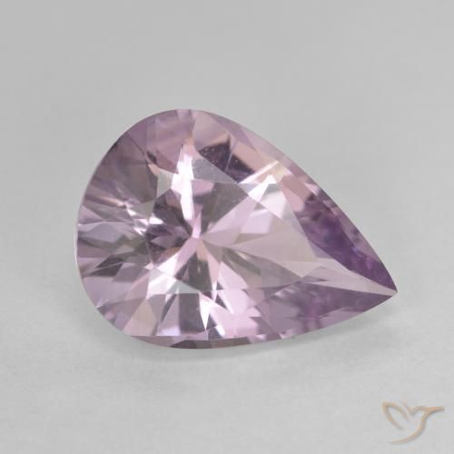 Ametista Viola medio naturale da 3.44 ct, Forma a pera, VVS