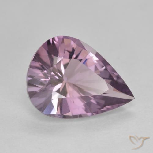 Ametista Viola grigio naturale da 4.46 ct, Forma a pera, VVS