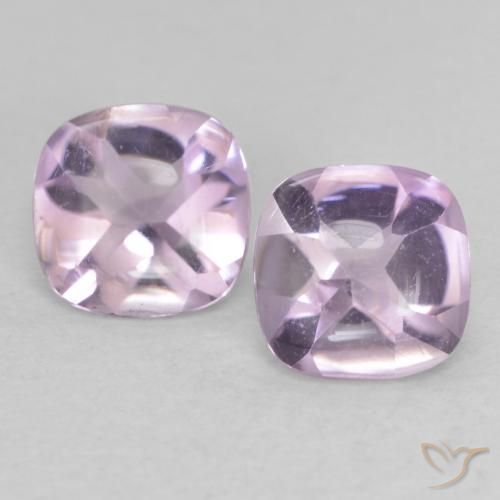 0.96ctw Naturale Viola rossastro chiaro Ametista, Cuscino, Trasparente