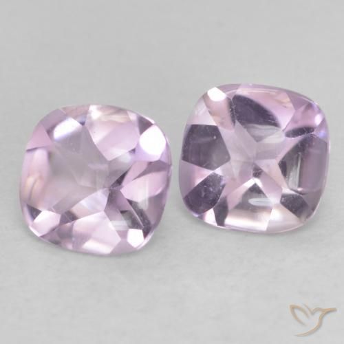 Gemme di Ametista Viola rossastro chiaro naturale da 0.96 ct, Cuscino, Trasparente