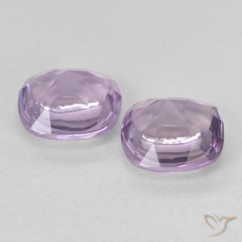 Gemme di Ametista Viola rossastro chiaro naturale da 0.96 ct, Cuscino, Trasparente