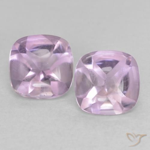1.07ctw Naturale Violetto chiaro Ametista, Cuscino, Trasparente