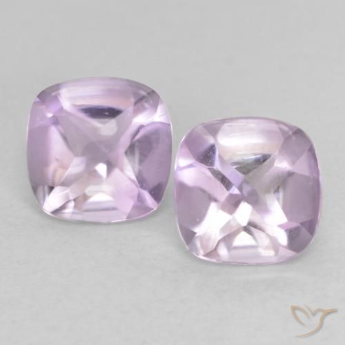 1.05ctw Naturale Viola rossastro molto chiaro Ametista, Cuscino, Trasparente