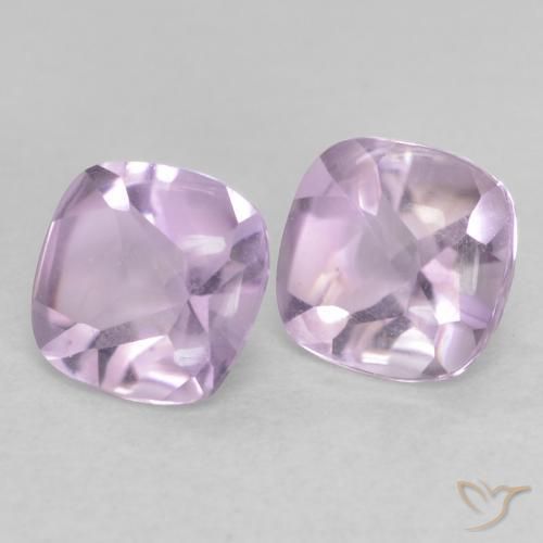 Gemme di Ametista Viola rossastro molto chiaro naturale da 1.05 ct, Cuscino, Trasparente