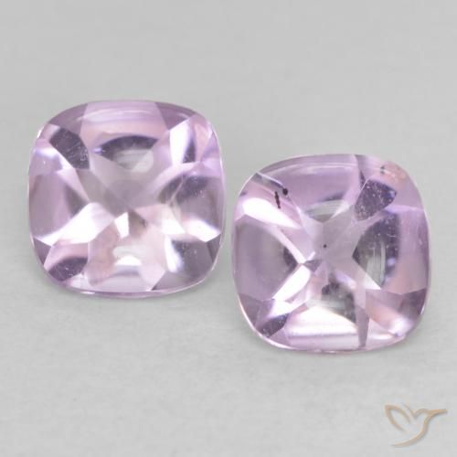 1.11ctw Naturale Viola rossastro chiaro Ametista, Cuscino, Trasparente