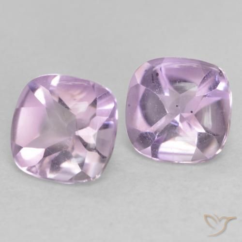 Gemme di Ametista Viola rossastro chiaro naturale da 1.11 ct, Cuscino, Trasparente