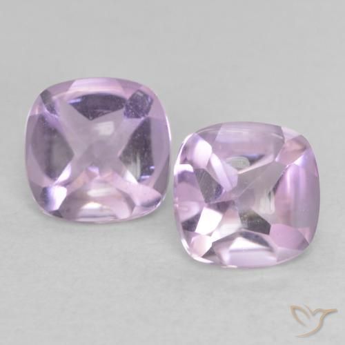 1.03ctw Naturale Viola rossastro chiaro Ametista, Cuscino, Trasparente