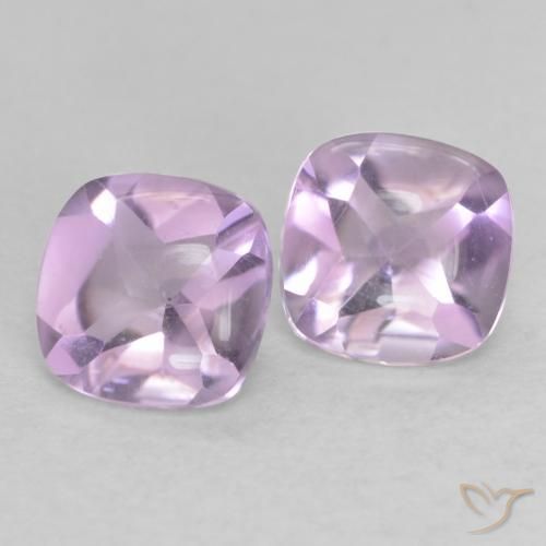 Gemme di Ametista Viola rossastro chiaro naturale da 1.03 ct, Cuscino, Trasparente
