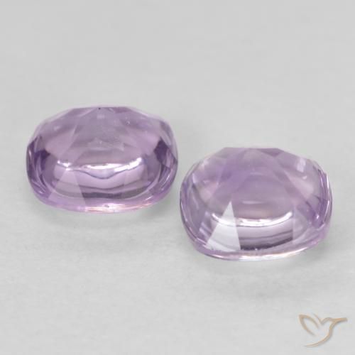 Gemme di Ametista Viola rossastro chiaro naturale da 1.03 ct, Cuscino, Trasparente