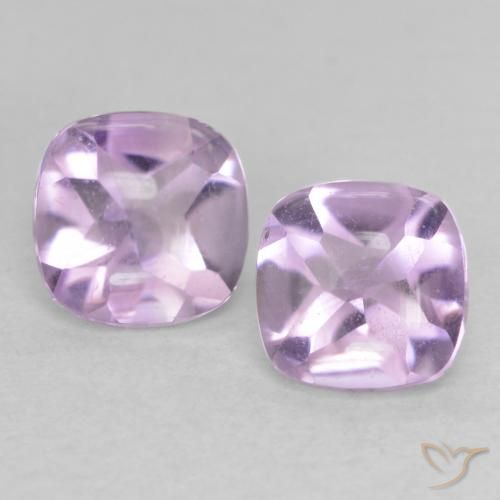 1.05ctw Naturale Viola chiaro Ametista, Cuscino, Trasparente