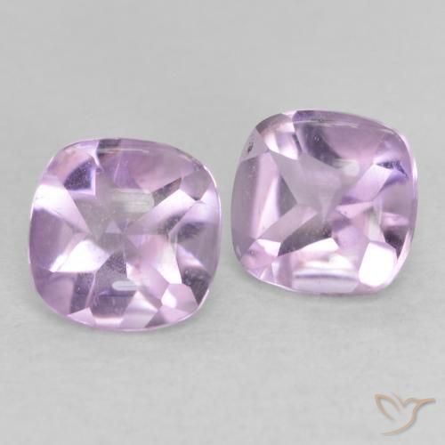 Gemme di Ametista Viola chiaro naturale da 1.05 ct, Cuscino, Trasparente