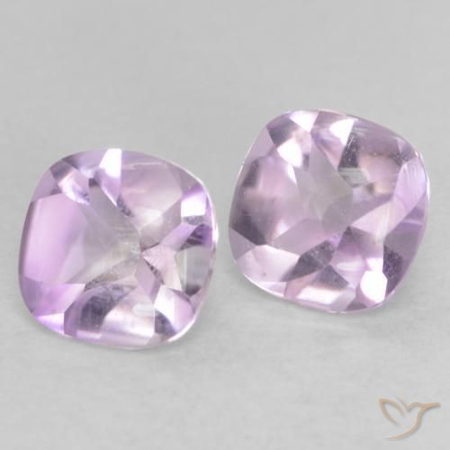Gemme di Ametista Viola chiaro naturale da 1.04 ct, Cuscino, Trasparente