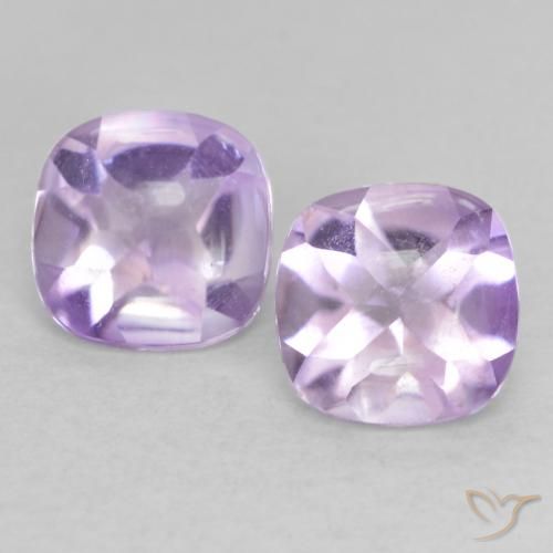 1.04ctw Naturale Viola chiaro Ametista, Cuscino, Trasparente