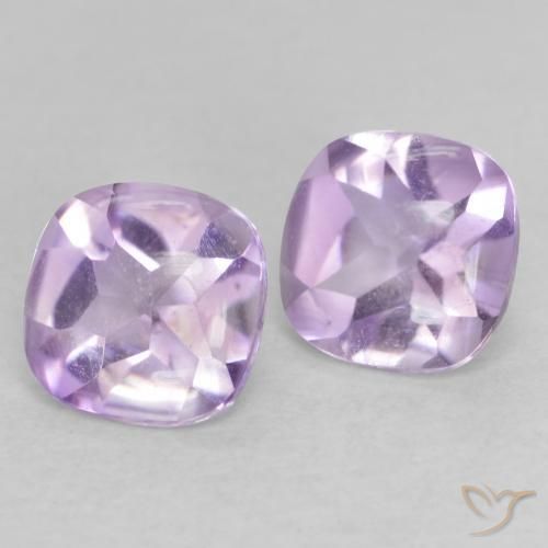 Gemme di Ametista Viola chiaro naturale da 1.04 ct, Cuscino, Trasparente
