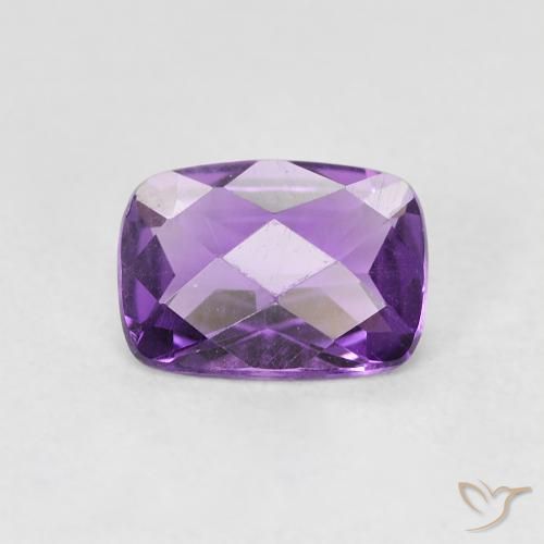 Ametista Viola violaceo medio naturale da 0.74 ct, Taglio a cuscino, VVS