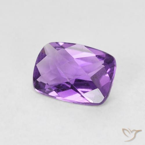 Ametista Viola violaceo medio naturale da 0.74 ct, Taglio a cuscino, VVS