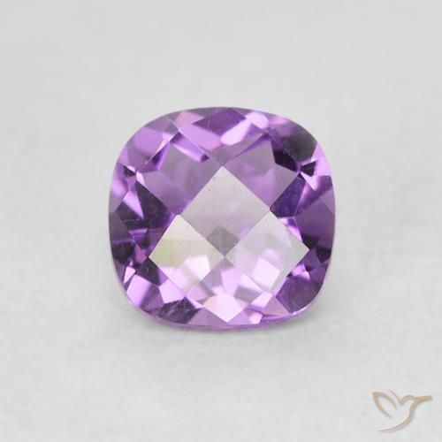 Ametista viola vivido naturale da 0.55 ct, Taglio a cuscino, VVS