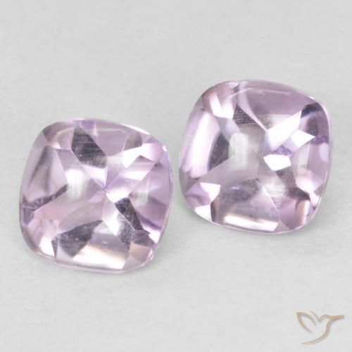 Gemme di Ametista Viola chiaro naturale da 1.07 ct, Cuscino, Trasparente