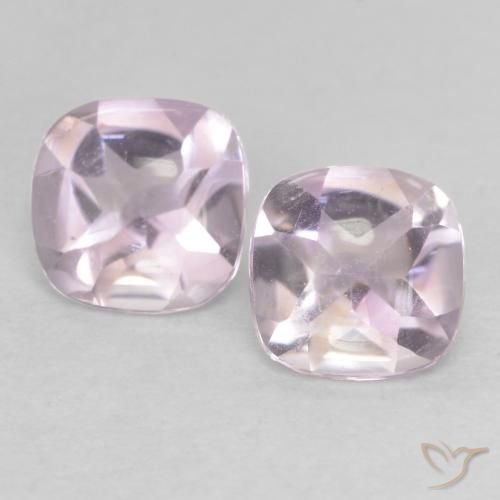 1.06ctw Naturale Rosa violaceo Bianco Ametista, Cuscino, Trasparente