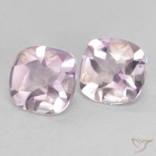 Gemme di Ametista Rosa violaceo Bianco naturale da 1.06 ct, Cuscino, Trasparente