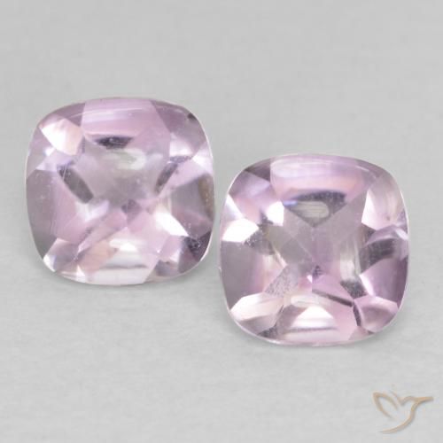 1.05ctw Naturale Rosa violaceo Bianco Ametista, Cuscino, Trasparente
