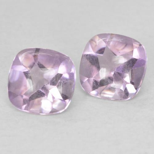 Gemme di Ametista Viola chiaro naturale da 1.08 ct, Cuscino, Trasparente
