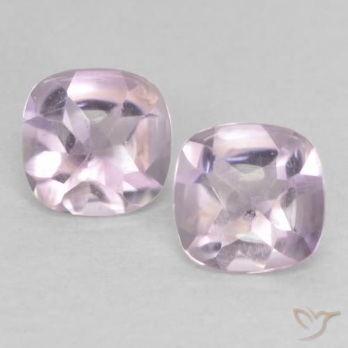 1.04ctw Naturale Rosa violaceo Bianco Ametista, Cuscino, Trasparente
